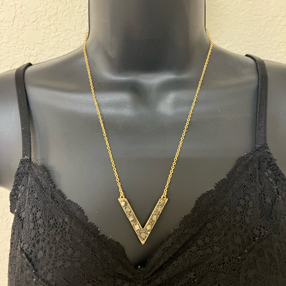 24k Gold Plated Rough Pyrite Necklace